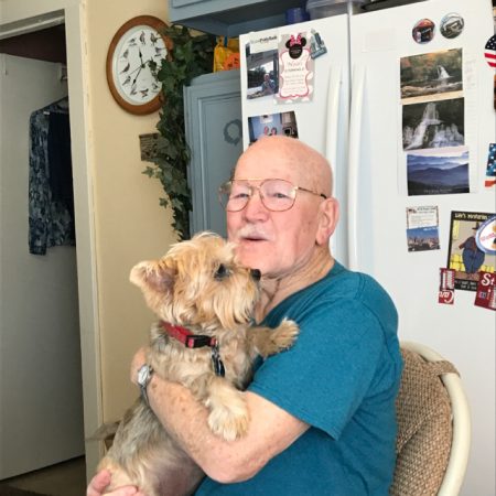 Floyd Wright, 88, of Gillespie,IL being interviewed by his eldest daughter, Jackie Bacus