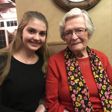 Bridget Doody interviewing her grandmother, Mary Doody, about her childhood in Ireland and immigration to America.
